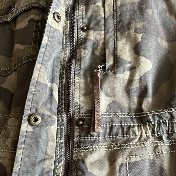 Olive Green Camo Military Cotton Anorak Jacket Coat - Picture 8 of 15